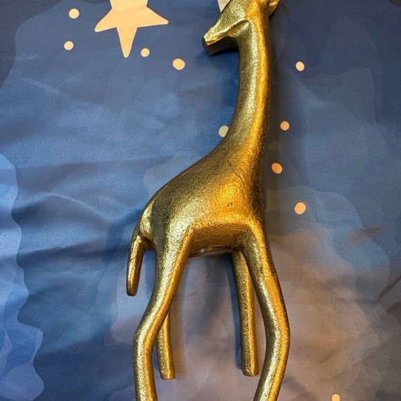 Metal Gold Color Giraffe Figurine - Picture 2 of 5